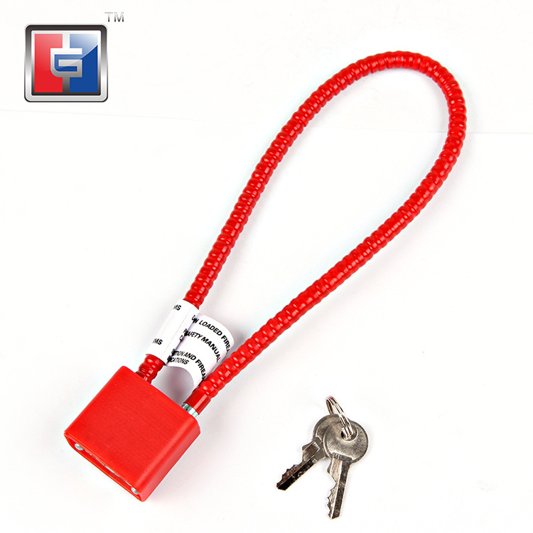 34mm new design gun trigger safety luggage cable plastic gun lock  for gun safe with key