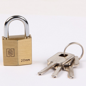 20mm 25mm 30m 40mm size brass keyed padlock luggage lock anti hammer U-type rhombus brass padlock