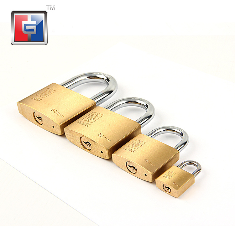 10 mm diameter shackle brass pad lock high quality anti hammer anti-theft u shaped solid brass padlock