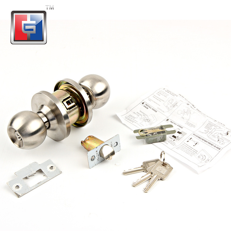 High quality stainless steel top grade tubular round cylindrical passage knob door lock