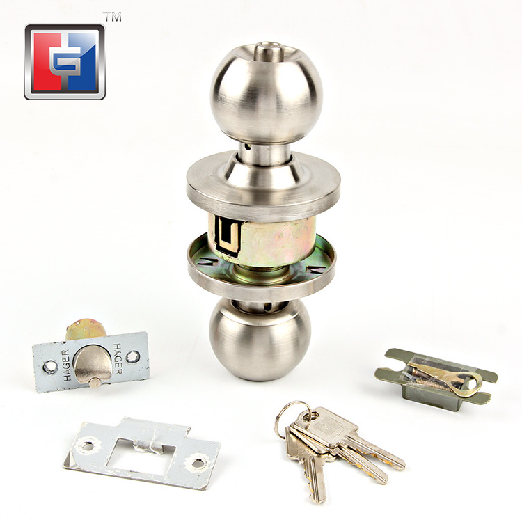 High quality stainless steel top grade tubular round cylindrical passage knob door lock