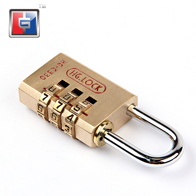 3 codes  exterior changeable 3 three wheel digits reset brass padlock combination pad lock