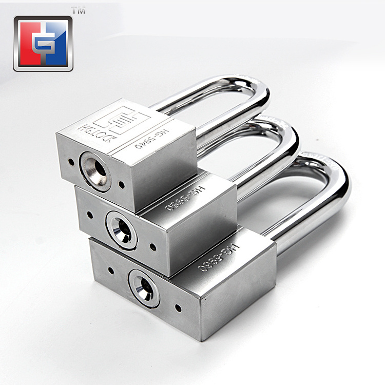 Safety lock exterior rust proof anti cut long neck shaft padlocks u-type metal solid low carbon steel padlock