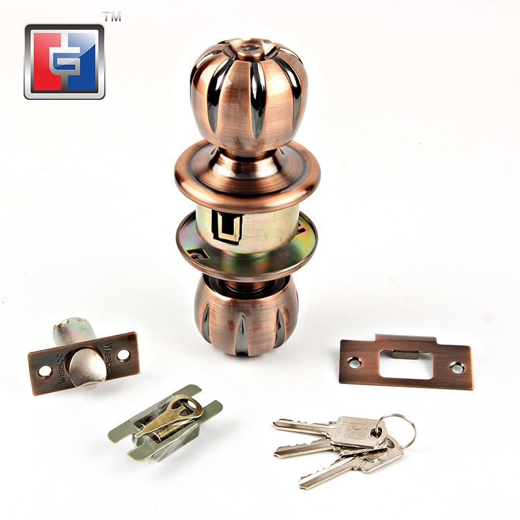 Manual popular double 304 polished stainless steel ball security cylindrical door knob lock