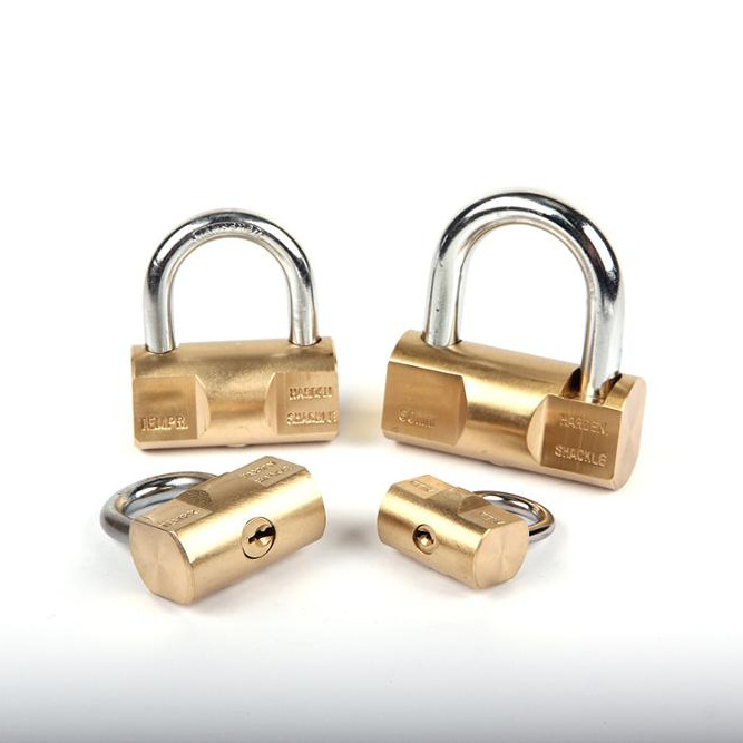 Top security anti cut brass lockout hammer shape padlock mini small tiny hammer type padlock with key