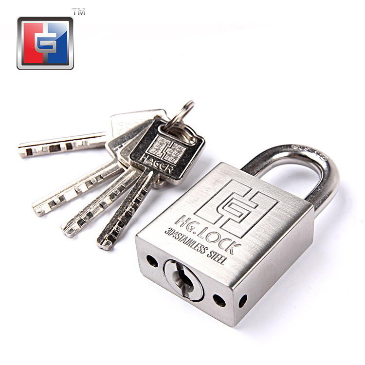 Small waterproof stainless steel lock gate high security rust proof metal short shackle small stainless steel padlock