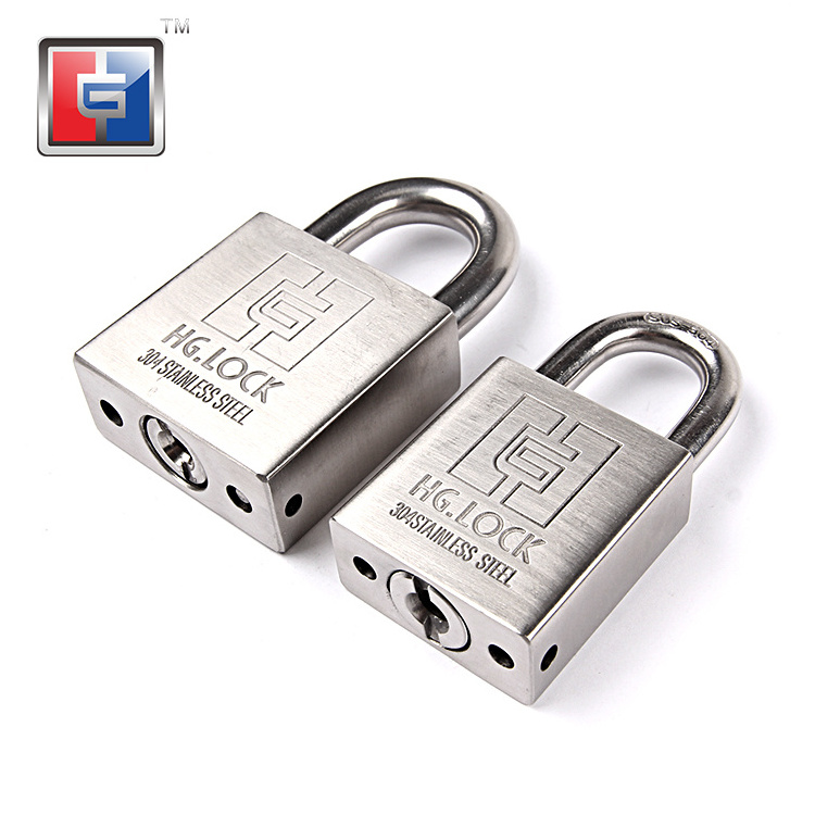 Small waterproof stainless steel lock gate high security rust proof metal short shackle small stainless steel padlock