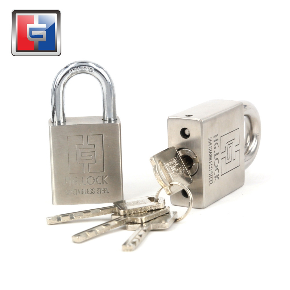 high security heavy duty stainless steel padlock with 4 steel keys