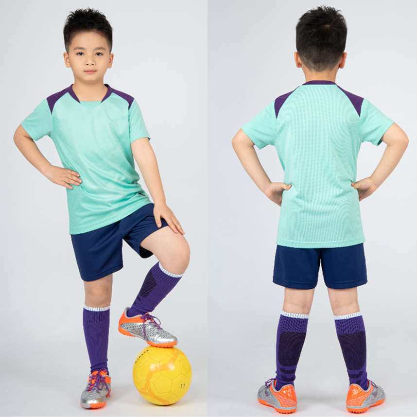 new Boys girls Soccer Jerseys Sets Football Kits kids youth Soccer Clothes Training Uniform football free socks