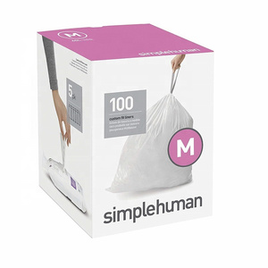 Custom Simplehuman Code M Custom Fit Liners, Tall Kitchen Drawstring Trash Bags, 45 Liter / 12 Gallon, 100-Count Box