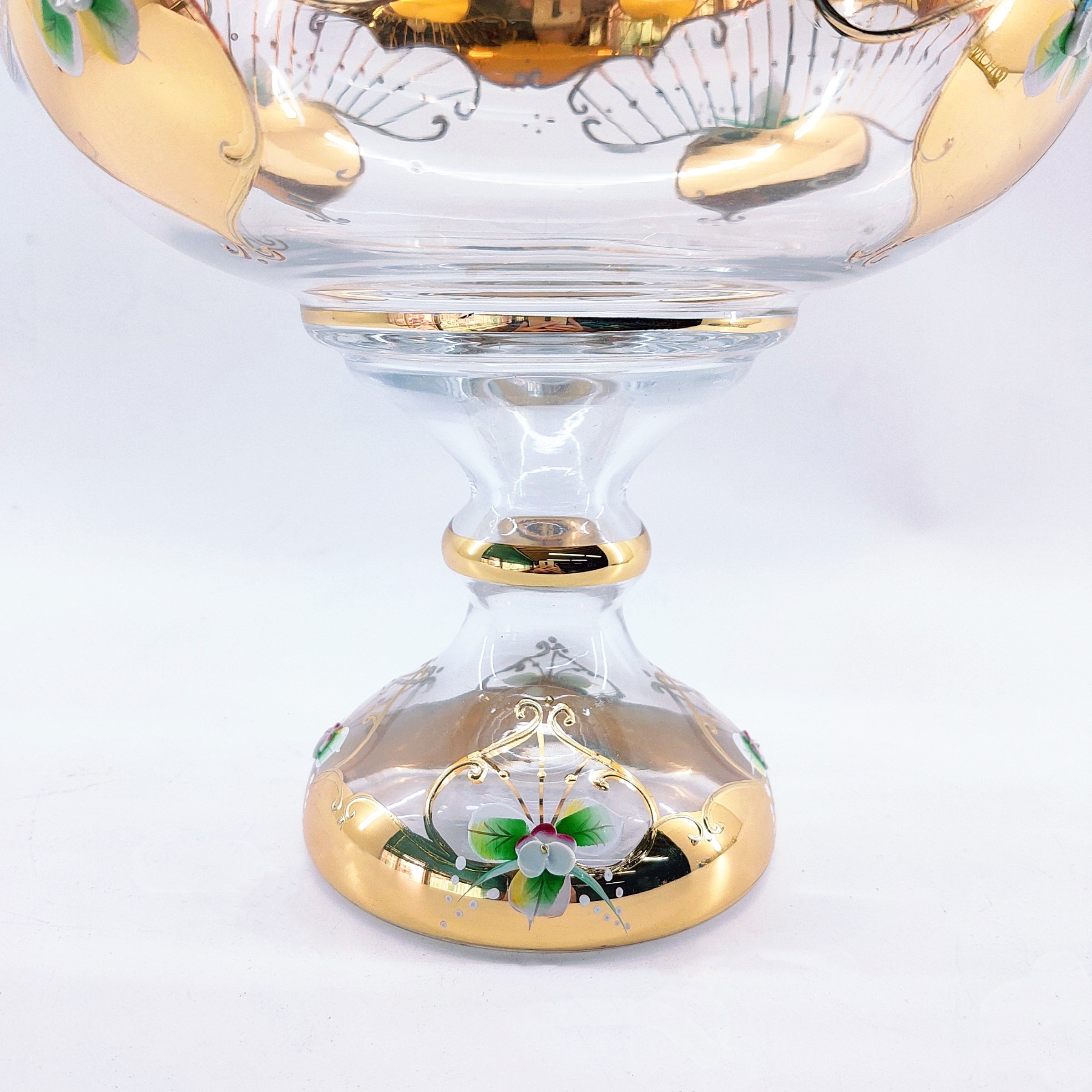 Turkish Classic Lead Free Glass Bowls with Hand Drawing Real Gold And Decal Candy Bowls