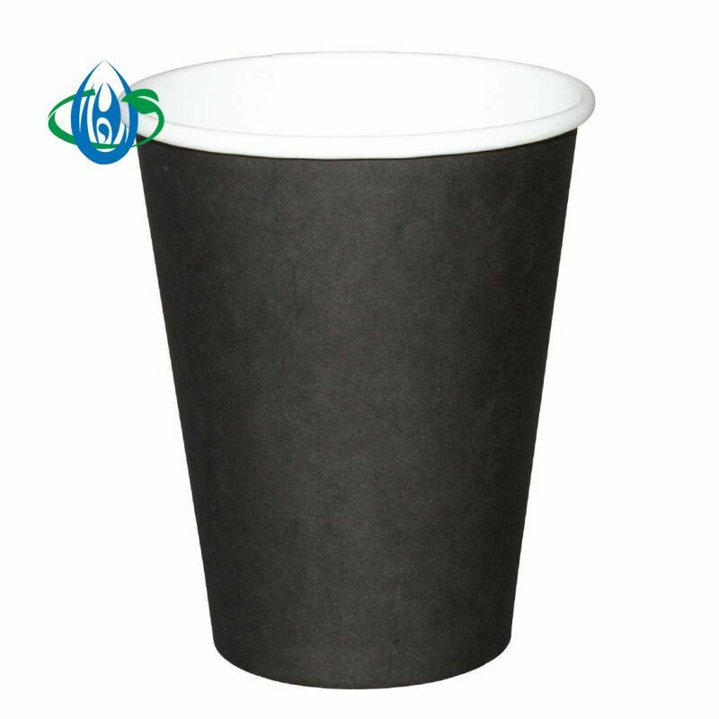 Customization Logo Printing Disposable Paper Cup Hot PLA Black Coffee Cups 10oz Paper Cups With Lids