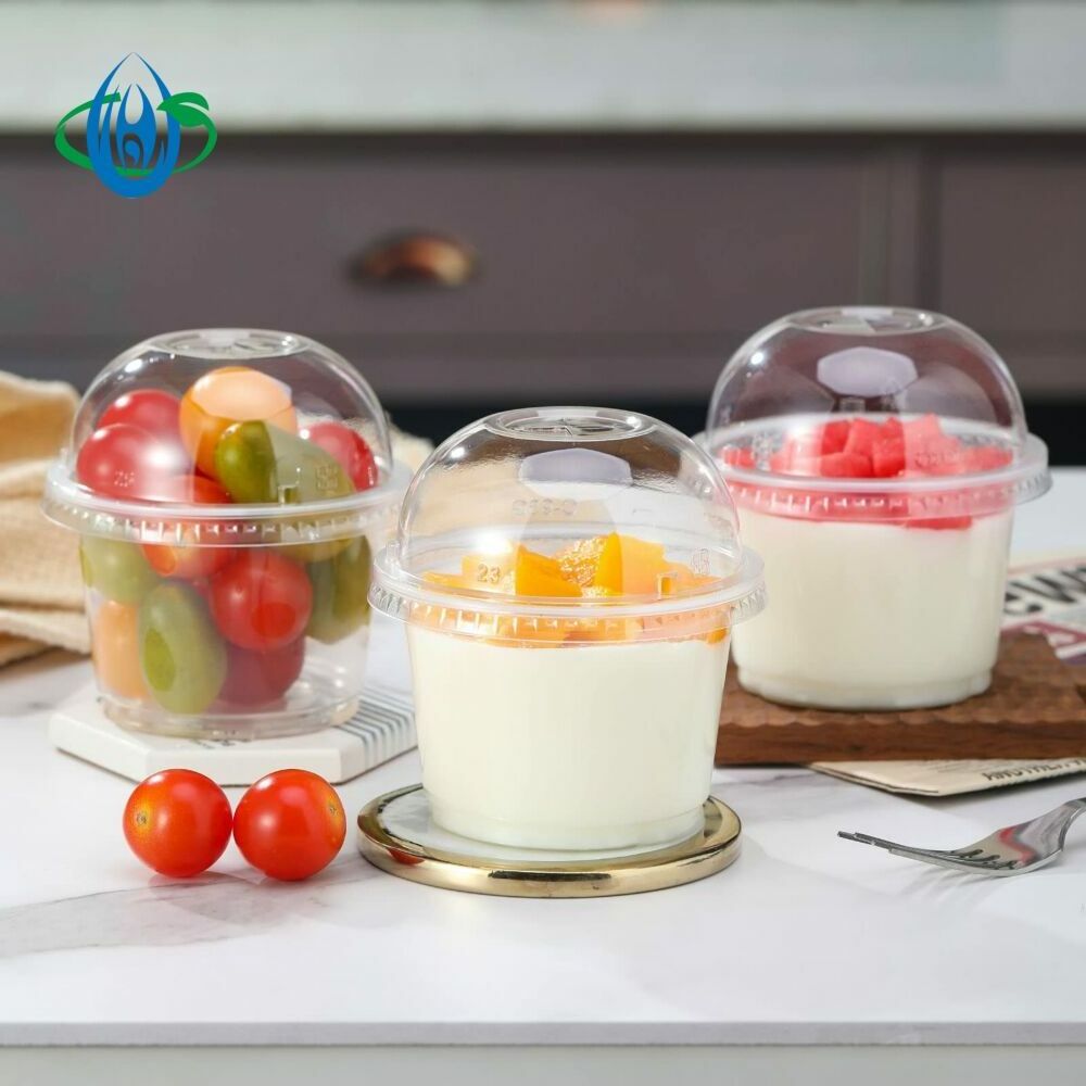 Clear Juice Cold Drink Bubble Tea Cup Cup Ice Cream Plastic Cup with Lid Transparent Recycled Plastic PET Beverage Recyclable