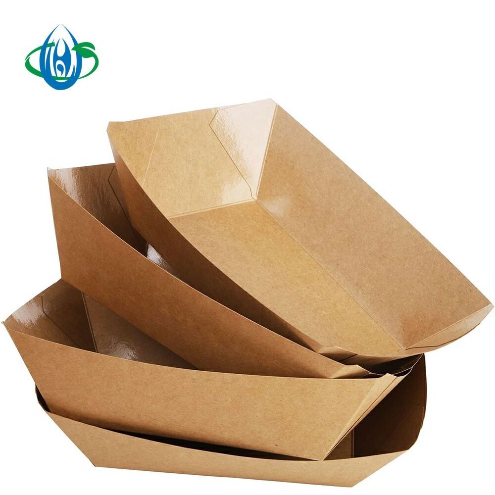 Eco Friendly,  Food Holder Trays 50 Pack. Compostable Kraft Paper Container for Diners, Concession Stands or Camping