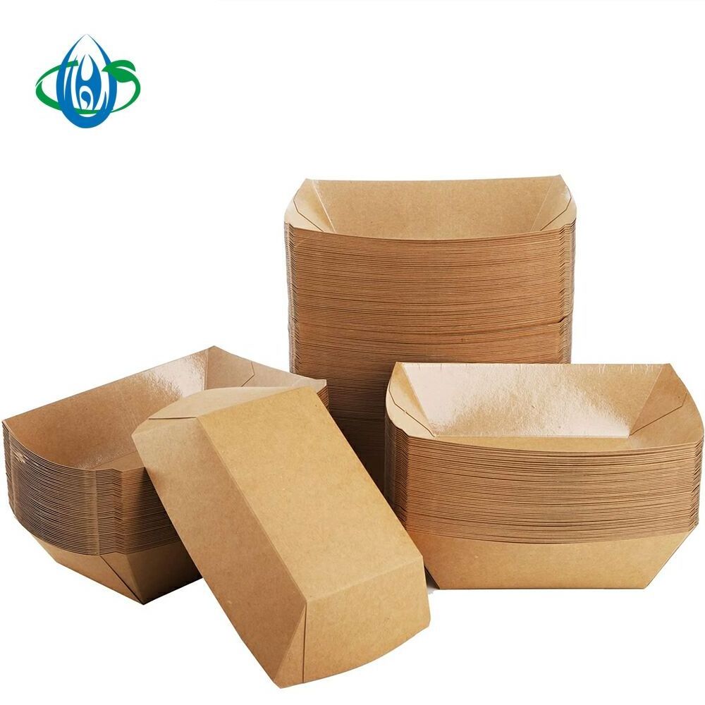 Eco Friendly,  Food Holder Trays 50 Pack. Compostable Kraft Paper Container for Diners, Concession Stands or Camping