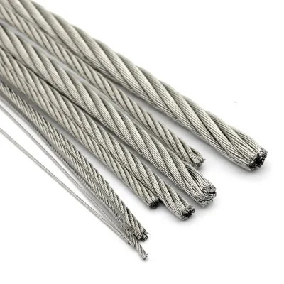 1/16'' 3/32'' 1/8'' 5/32'' 3/16'' 1/4'' 5/16'' Galvanized 8X7+FC 8X7+1X19 Stainless Steel Wire Rope for Construction