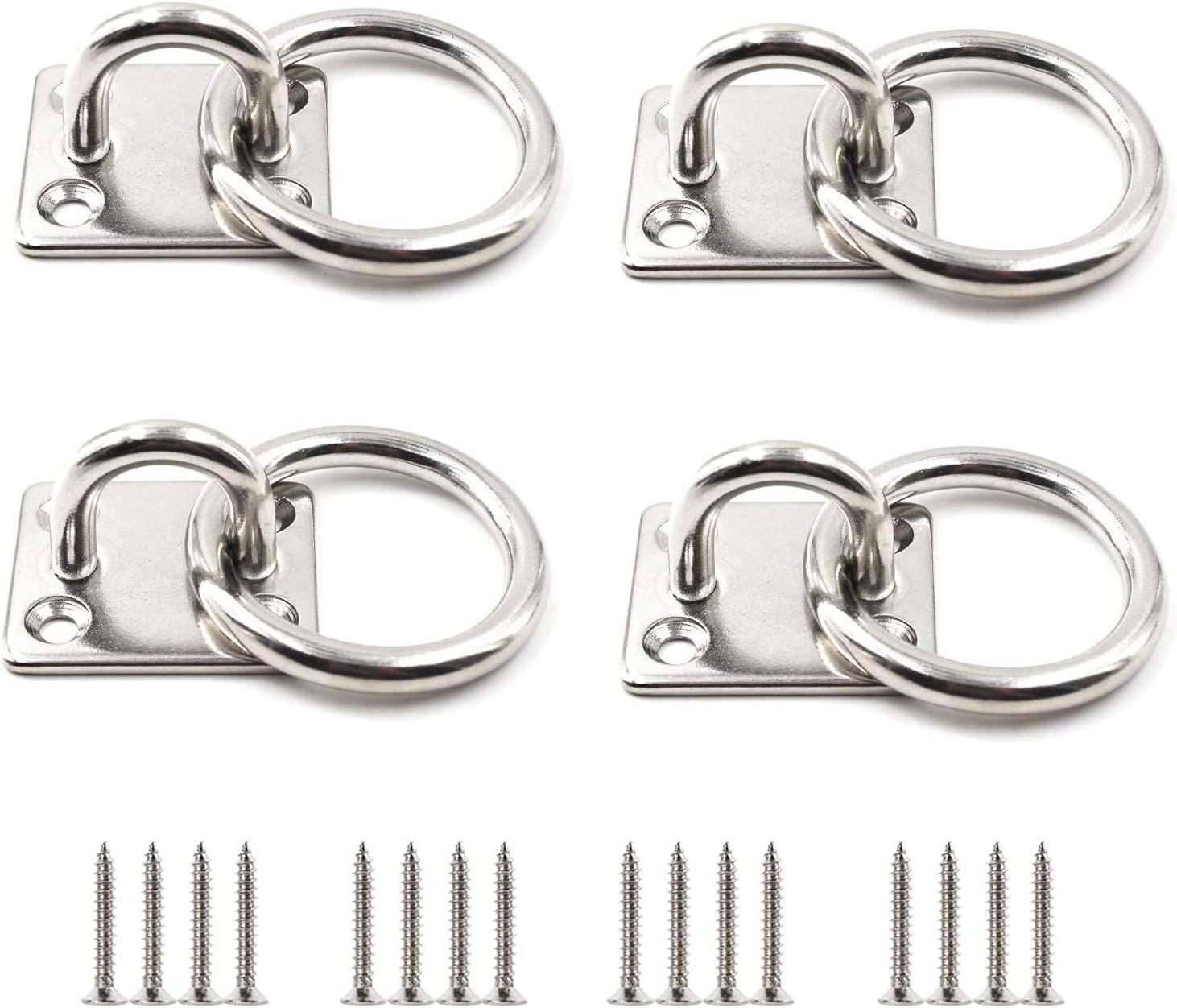 Stainless Steel Square Eye Pad Plate Marine Hammock Boat Rigging Stainless Steel Oblong Pad Eye Plate Set Marine Hardware Staple