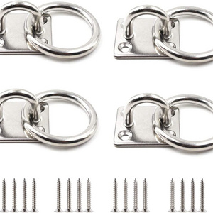 Stainless Steel Square Eye Pad Plate Marine Hammock Boat Rigging Stainless Steel Oblong Pad Eye Plate Set Marine Hardware Staple