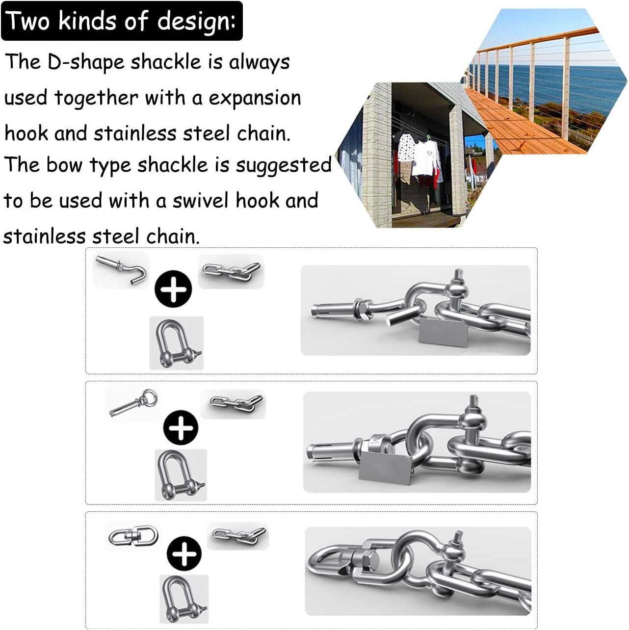 High Quality Polished Screw Pin Forged Stainless Steel 304/316 Marine Anchor Lifting D Shackle