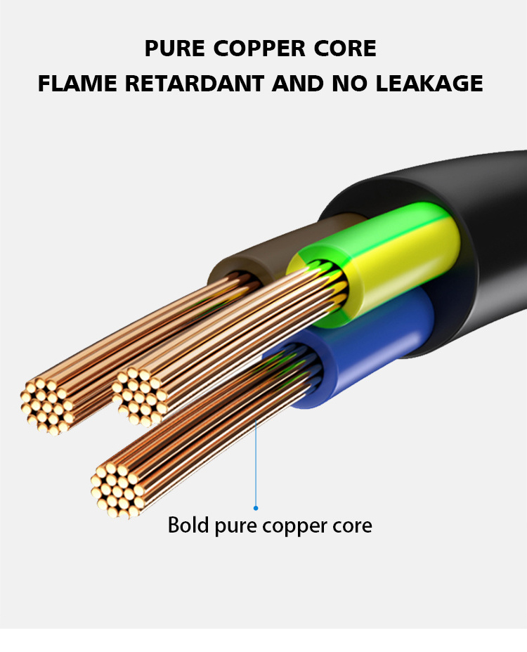 Cable Manufacturer 3 Pin Prong 90 Degree Angle plug EU IEC C13 16A 250V AC Power Cord For Laptop Desktop Computer Power Cable