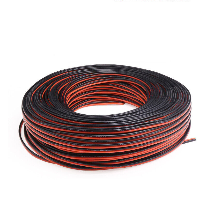 Solar Battery Cable Electrical Wire 22 AWG Twin Cords Silicone Red Black Rubber Copper Heating Stranded Wire Insulated ROHS