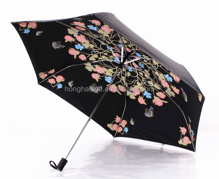 New vinyl pencil umbrella opaque sunscreen sun umbrella sunny umbrella folding foreign trade RECHAR flowers