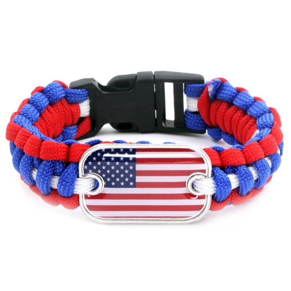 Hot Sale Cheap Paracord Bracelet Multifunction Bracelet, Fashion Parachute Rope Flags Bracelet