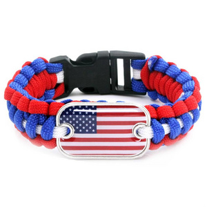 Hot Sale Cheap Paracord Bracelet Multifunction Bracelet, Fashion Parachute Rope Flags Bracelet