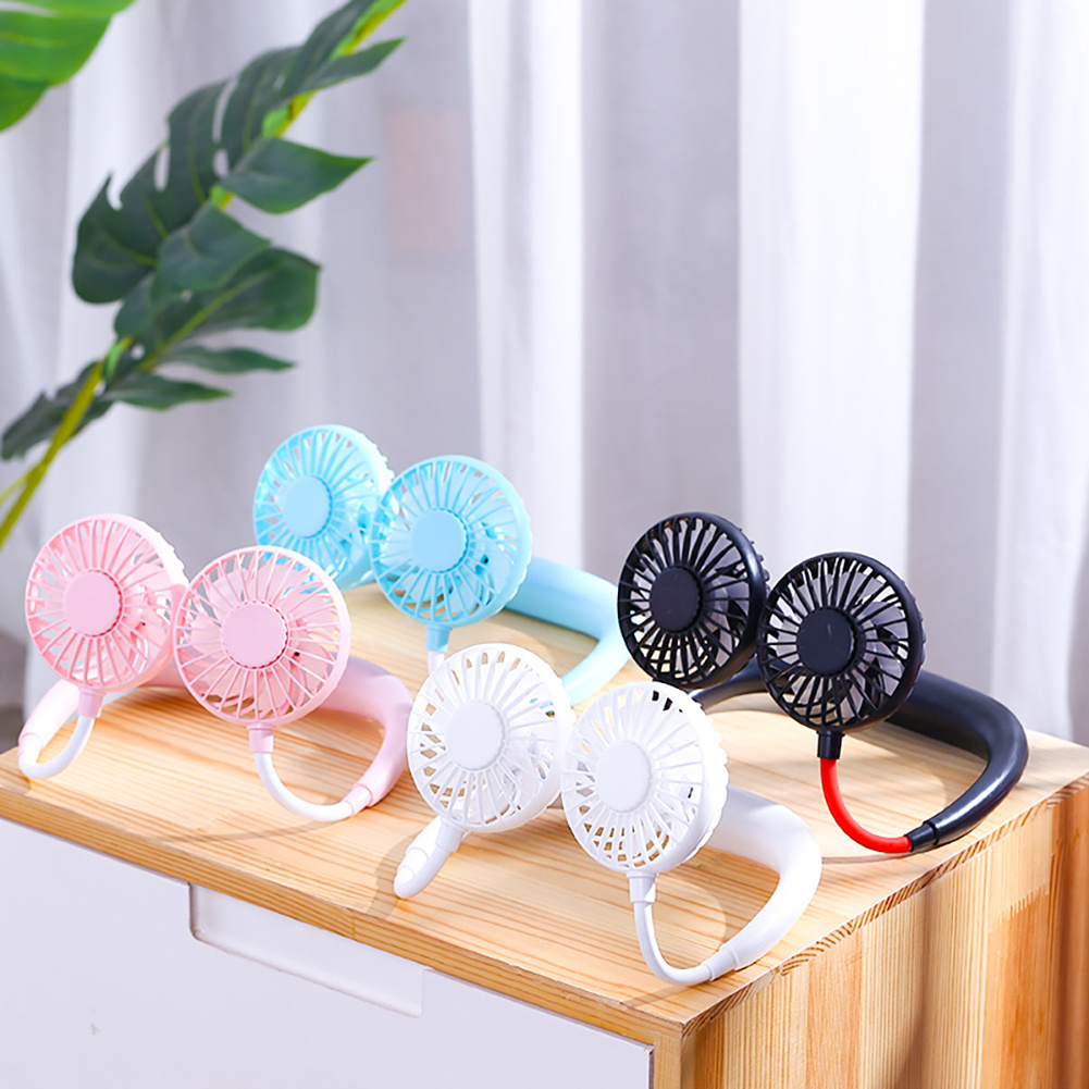 Hanging Neck USB Fan Portable Mini Fan Usb Rechargeable Cooling Hands-free Hanging Neck Fan for Outdoor Traveling