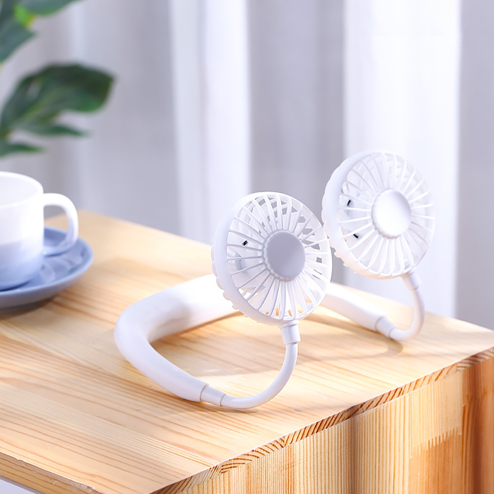 Hanging Neck USB Fan Portable Mini Fan Usb Rechargeable Cooling Hands-free Hanging Neck Fan for Outdoor Traveling