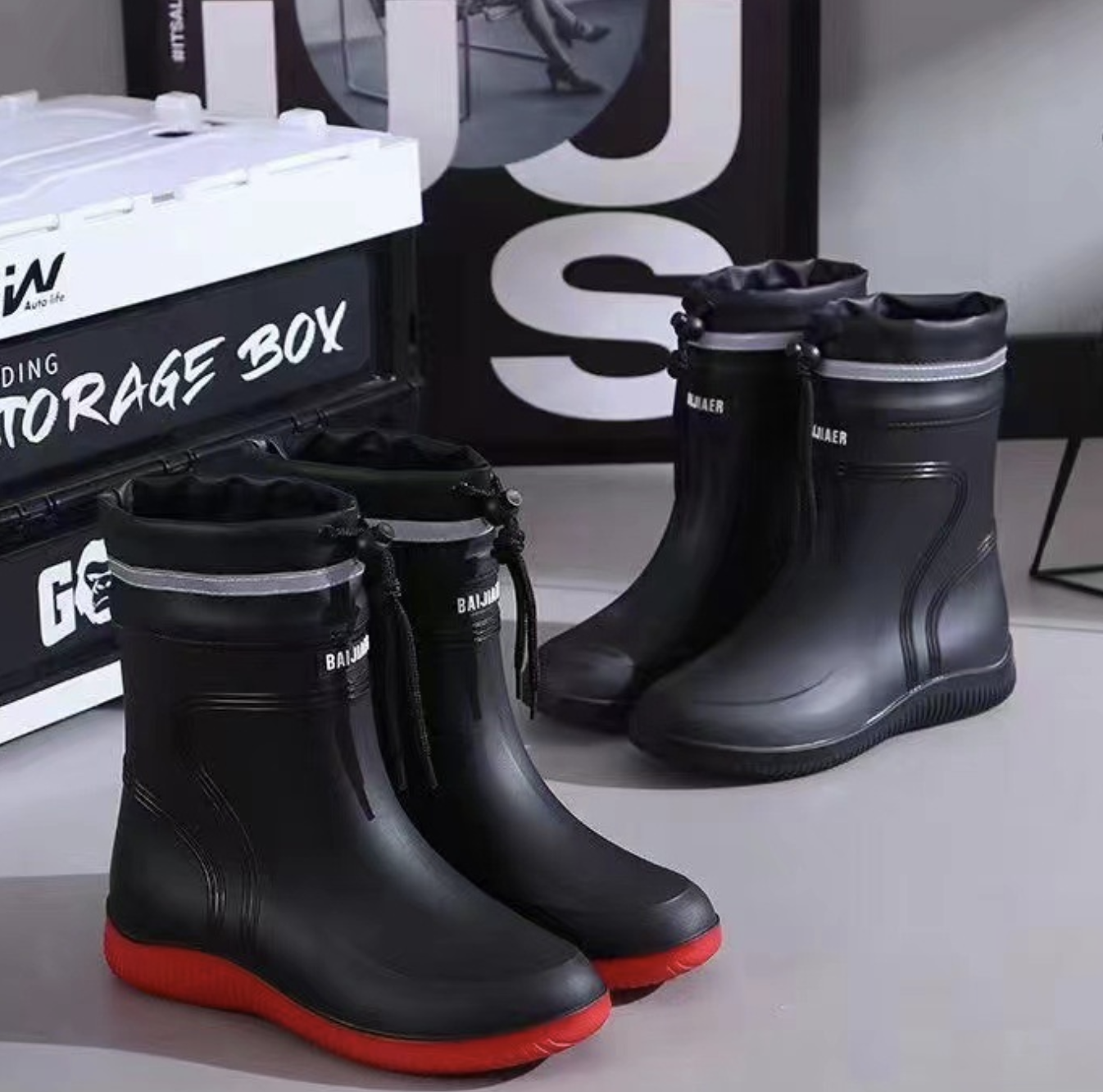 Explosion-proof plastic rain shoes for men and women in the tube bunches