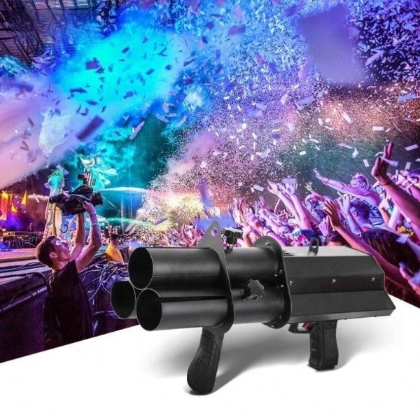 3 Shot Stage Confetti Machine Aluminum Electric Wedding Confetti Cannon Shooter