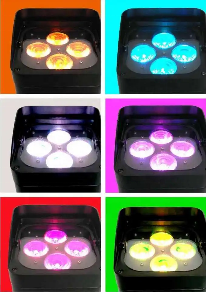 6X 15W Battery Power Led Uplight Wireless Optional 4In1 5In1 6In1 Led Par Light for DJ Stage