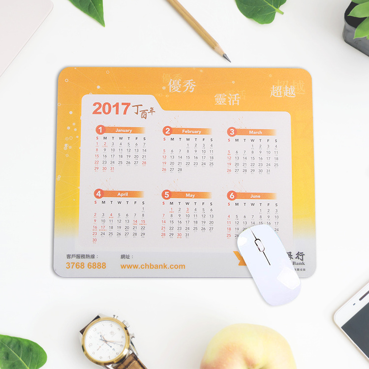 2021 custom printing custom size unique transparent pvc warm portable calendar mouse pad