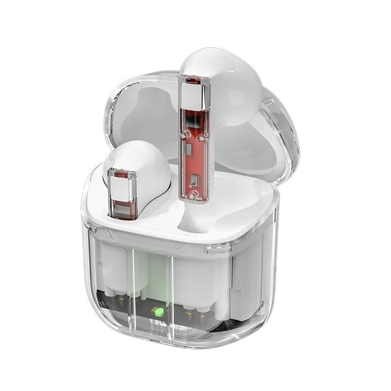 OEM ODM Fashion Transparent Tws Earbuds with charging box Clear Earphones Headsets for 2023