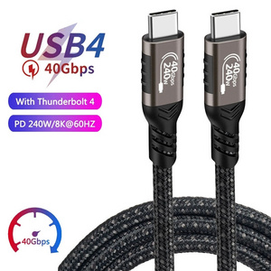 Factory Provide 240W Cables Thunderbolt 4 40Gbps USB4 C 8K Video PD Type C Cable Hard Disk Thunderbolt 4 USB C Pro Cable