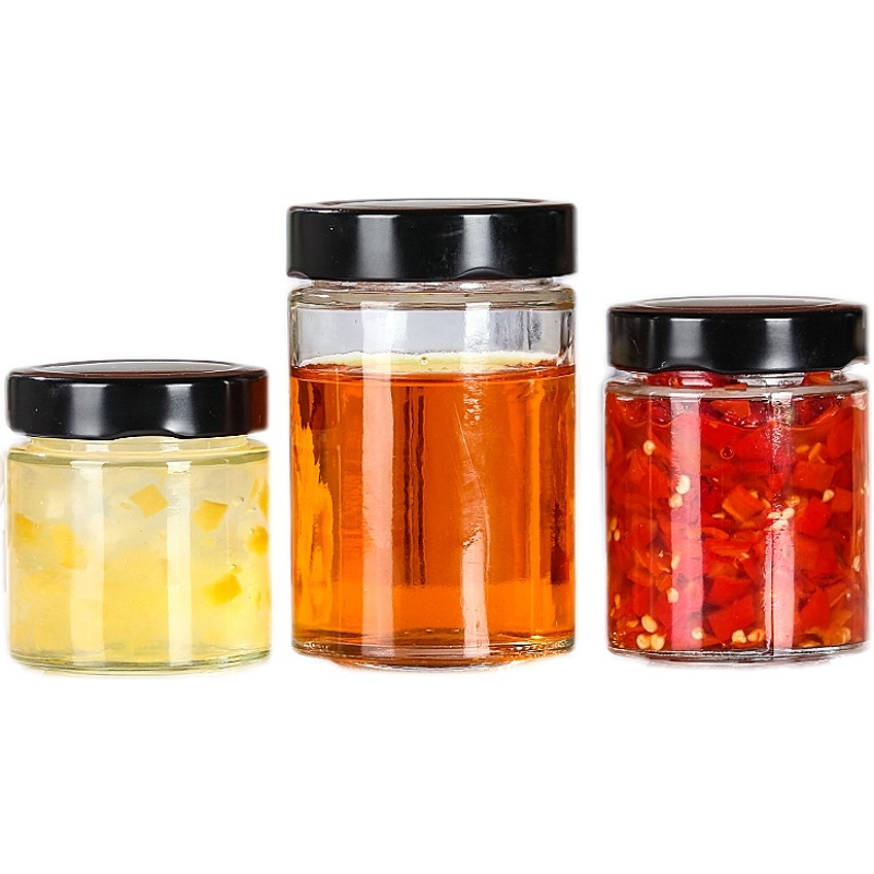 Airtight 180ml 280ml 380ml 500ml Ergo Glass Jar For Jam Butter Honey With Metal Lug Twist Lid