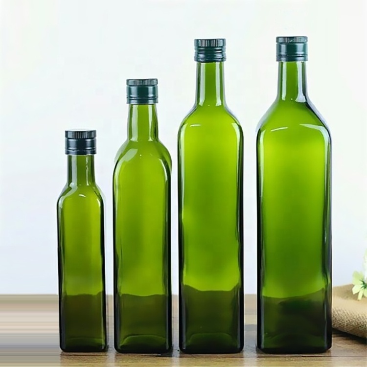 Factory Price High Quality Different Sizes Empty Olive Oil and Vinegar Glass Bottle with Lid