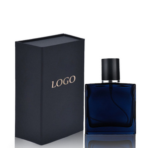 100 Ml Rectangular Dark Blue French refillable Glass empty  Perfume Bottle With Sprayer