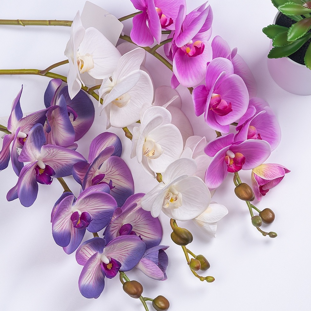 Natural real Touch Latex Moth Orchid Artificial Flower Butterfly Orchid fake orchid for decorative flowers