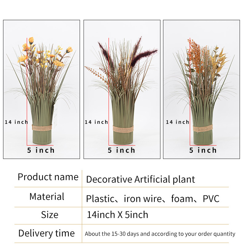 Factory New design bushes spring autumn fall home hotel Decoration 35cm tall Plastic PVC artificial plant artificial onion grass