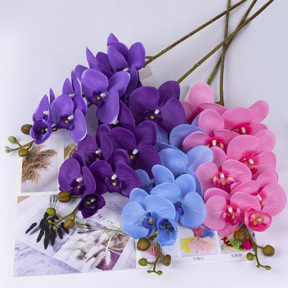 Natural real Touch Latex Moth Orchid Artificial Flower Butterfly Orchid fake orchid for decorative flowers