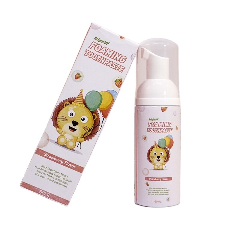 Factory directly supply  Private Label Kids Organic Toothpaste Children Mousse Foam Toothpaste For Kids