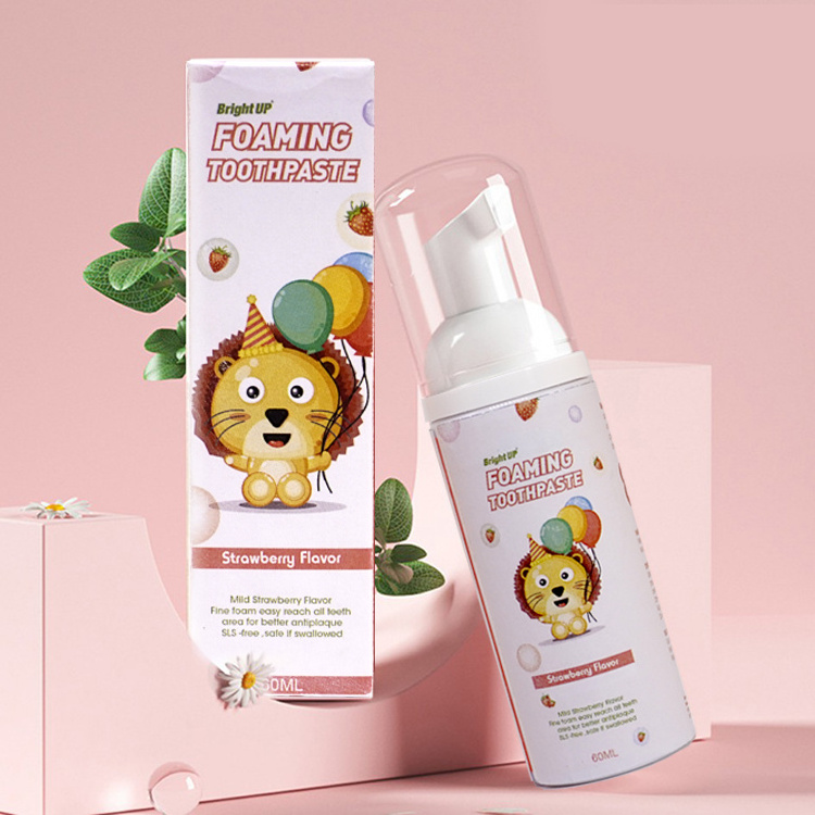 Factory directly supply  Private Label Kids Organic Toothpaste Children Mousse Foam Toothpaste For Kids