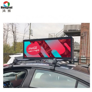 Honghui 2024 Newest Outdoor Advertising  Full Color Car Top Sign 4G WIFI  USB P2.5 P3 P4 P5 Top Roof Video Taxi LED Display