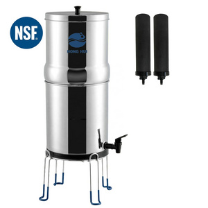 HONG HUI LT-2.25A NSF Certificate Stainless Steel Gravity-Fed System Carbon Rod Gravity Water Filter