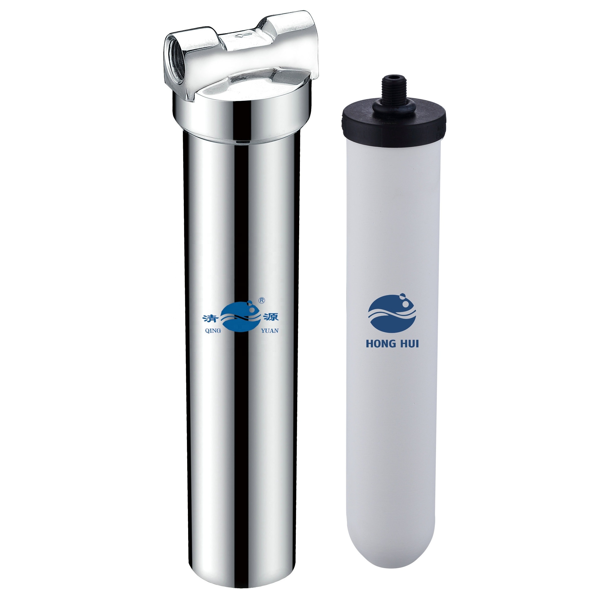 HONG HUI QY-10A SS304 Under-sink Filter Housing Ceramic Carbon Rod Candle Water Filter Housing