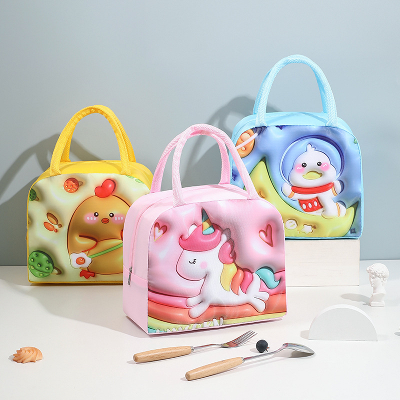 2023 new arrivals 3D cartoon cute lunch bag insulated soft bag cooler small picnic lunch box for kids