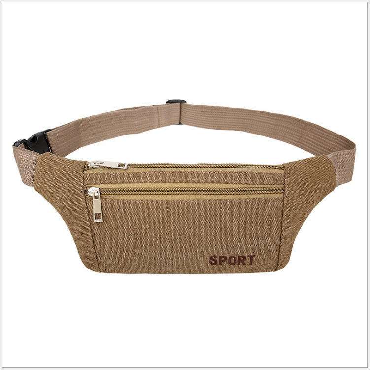 Durable outdoor sport canvas fanny pack wallet running cycling pouch belt hip waist bag