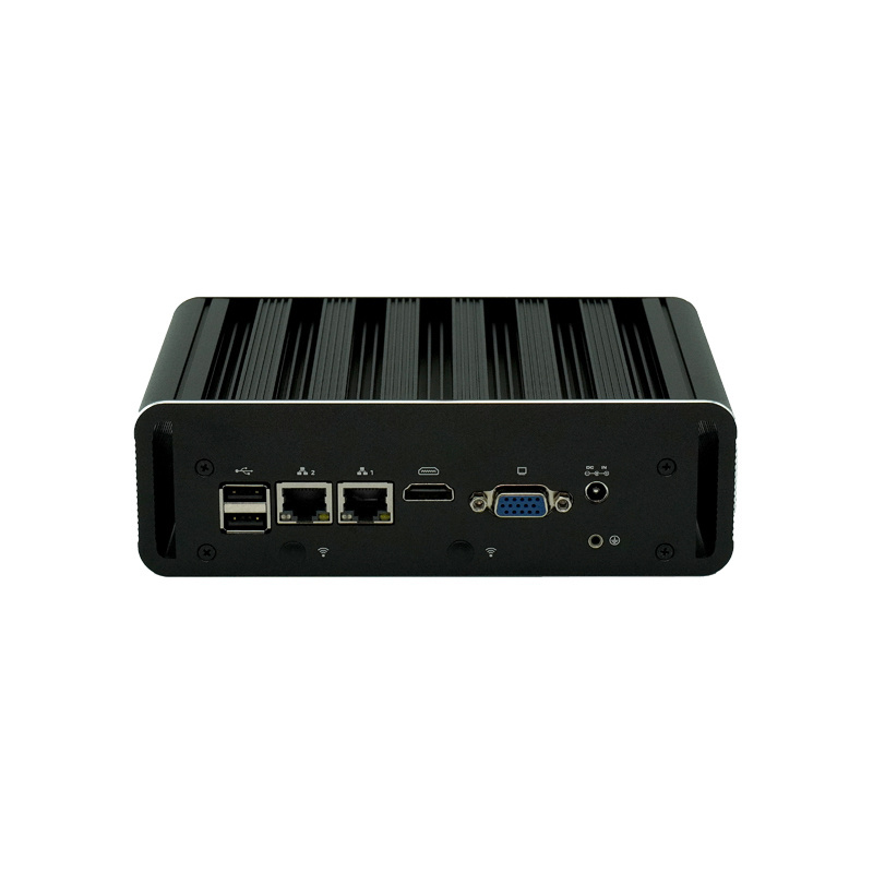 Fanless Mini PC N2830 J4125 J6412  Processor Gaming Industrial Mini Pc Dual Lan 1000mbps Widow 11 SSD Repair